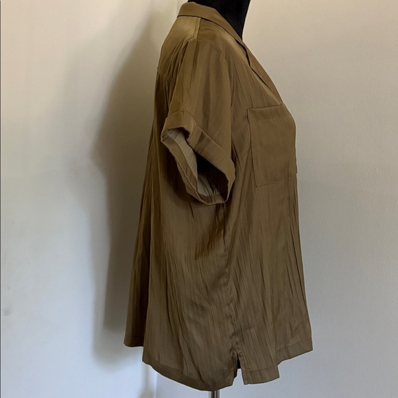Anthropologie Olive Green Blouse Button-Down Shirt Size Small - Picture 7 of 10